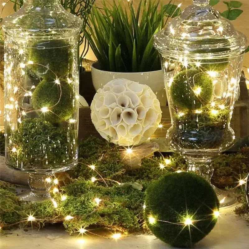 10M LED Fairy Silver Wire String Light Battery Box with Remote Control Wedding Garland Lamp Christmas Home Party DecorationXJ250710