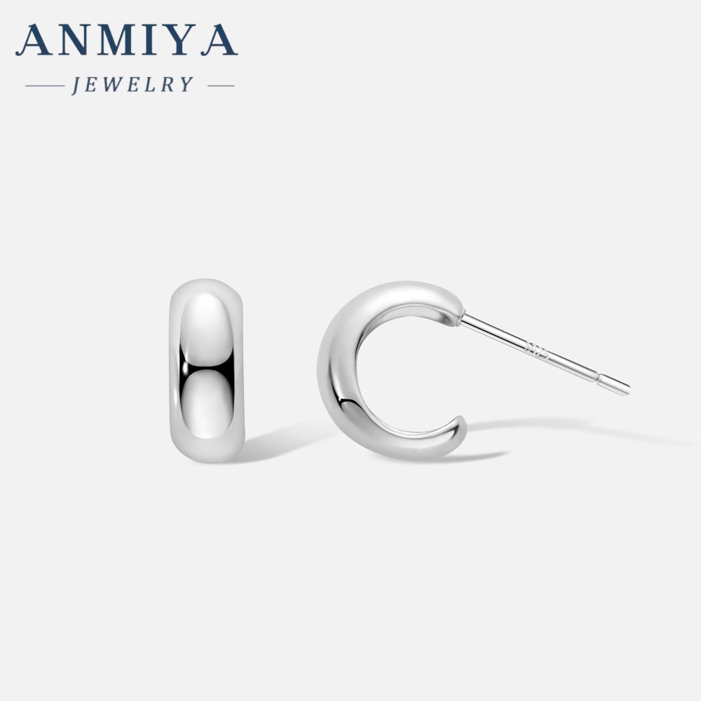 Hot Temperament Fashionable Statement Fine Jewelry Earrings Circle 925 Sterling Silver for Women