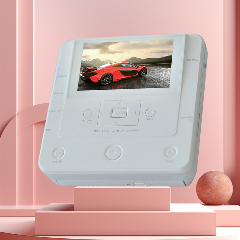 All-in-One Media Center Device Featuring Built-In Audio Visual Ports plus High-Speed Data Transfer via USB