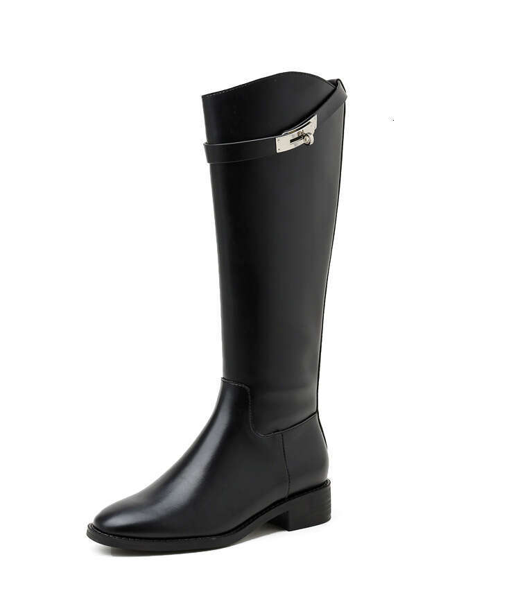 Women's New Style Over-the-Knee High Autumn Winter Straight Chunky Heel Belt Buckle Riding Boots 272-6