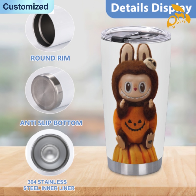 free shipping of customized 20oz thermos cup with labubu patterns Spotted pattern