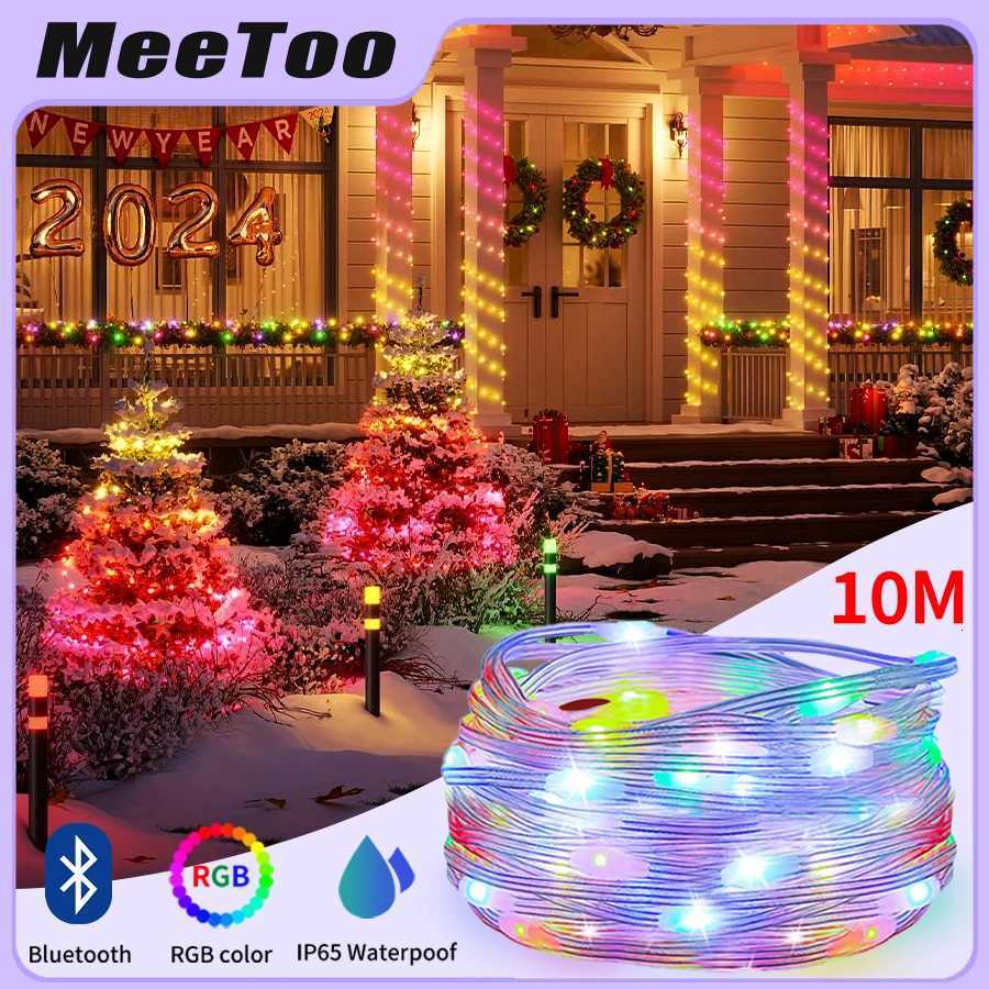 Led Fairy Light Strip Christmas Lights Smart Bluetooth USB Music Festoon Street Garland Wedding Birthday Party Decoration for Home XJ250710