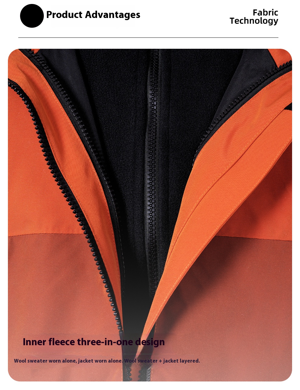 SUJIE Outdoor Waterproof Windproof Jacket for Men & Women - Three-in-One Detachable Mountain Travel Coat