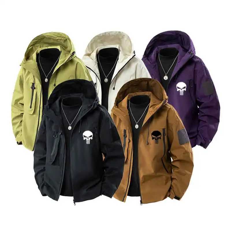 Mens Waterproof Rainproof Lightweight Jacket Hooded Outdoor Hiking Windproof Mountaineering Jacket S-3XL W250711