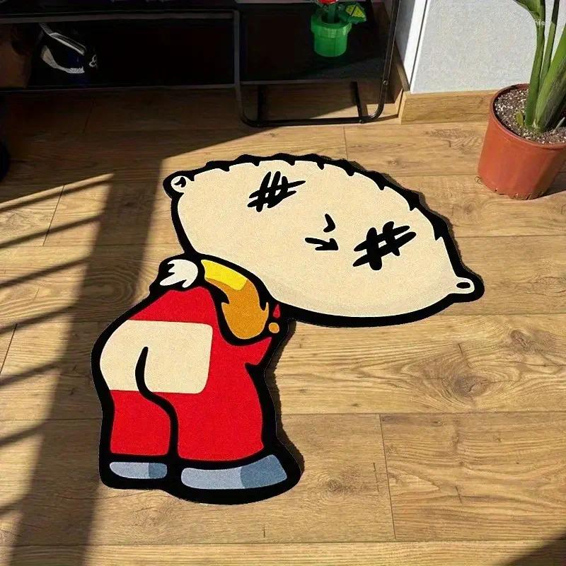 Carpets Cartoon Pattern Rugs For Bedroom Irregular Shapes Living Room Decoration Carpet Washable Bedside Floor Mat Anti-slip Lounge Rug