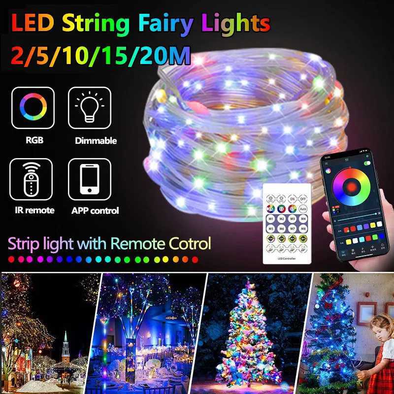 RGB LED Fairy String Lights Dreamcolor USB Christmas Light Bluetooth APP Smart Garland Fairy Light Christmas Wedding Party Decor XJ250710