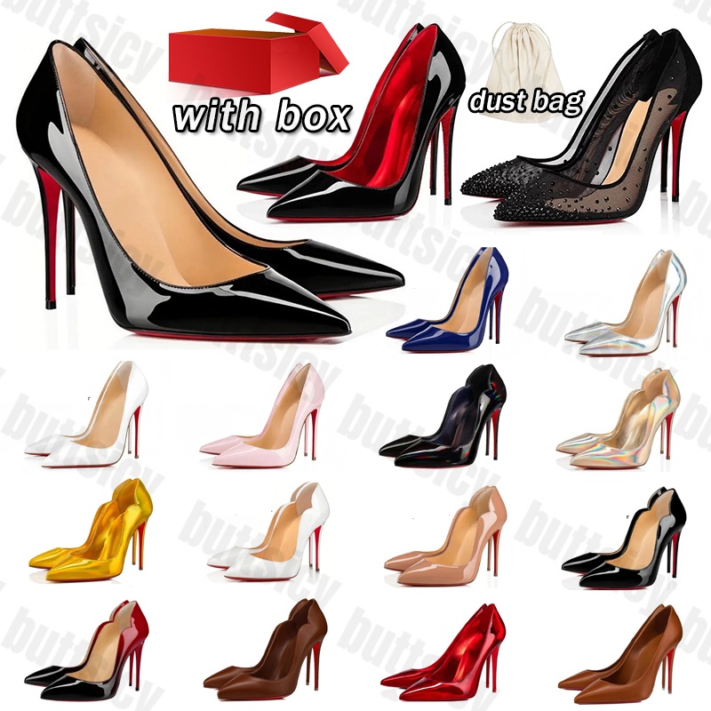 With Box designer heels Womens Shoes Red Sole Wedge Luxury Pump Peep-toes Sexy Pointed Toe Platform Sandals Shoe 8cm 10cm 12cm Black Nude Patent Leather Dress Shoes