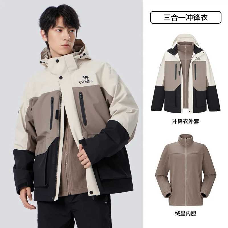 GOLDEN CAMEL Hiking Jackets Men Women Winter Windbreakers Fleece Thick Hard Shell Hooded Jacket Waterproof Mountaineering Suits W250711