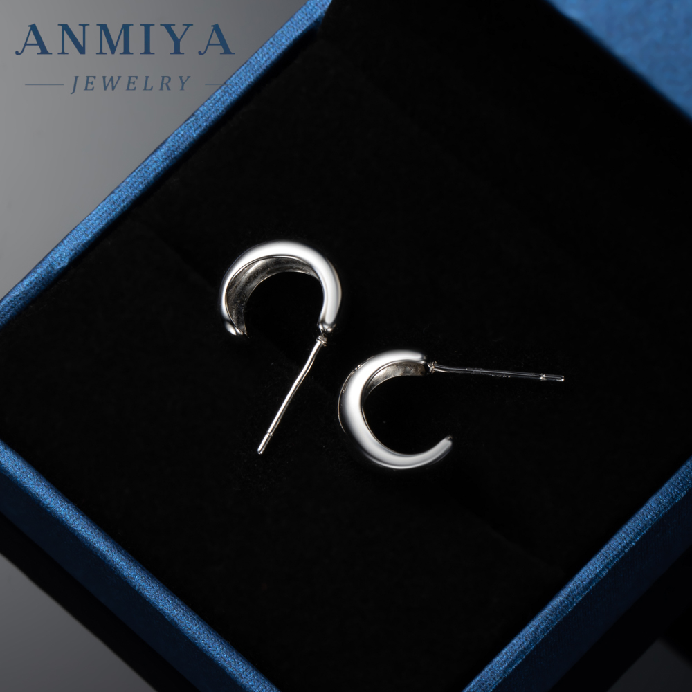 Hot Temperament Fashionable Statement Fine Jewelry Earrings Circle 925 Sterling Silver for Women
