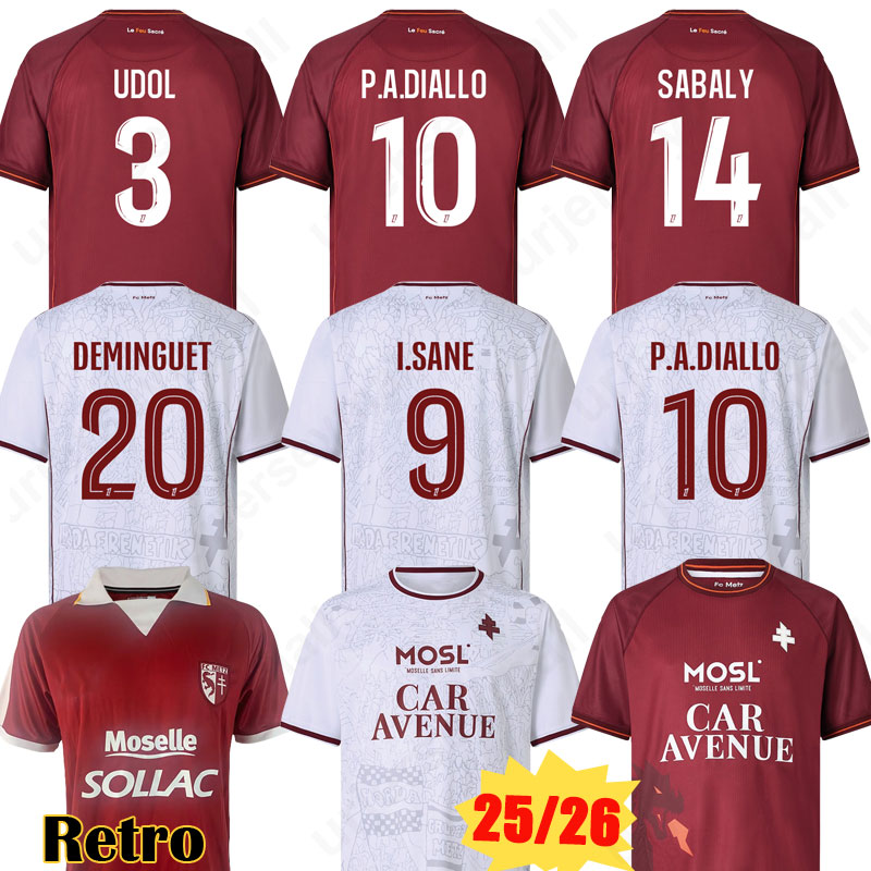 2024 2025 FC METZ Soccer Jerseys Vintage UDOL NDUQUIDI 25 26 G.HEIN I.TRAORE I.SANE P.A.DIALLO SABALY I. GUEYE maillot de foot DEMINGUET ASORO football shirts men uniforms