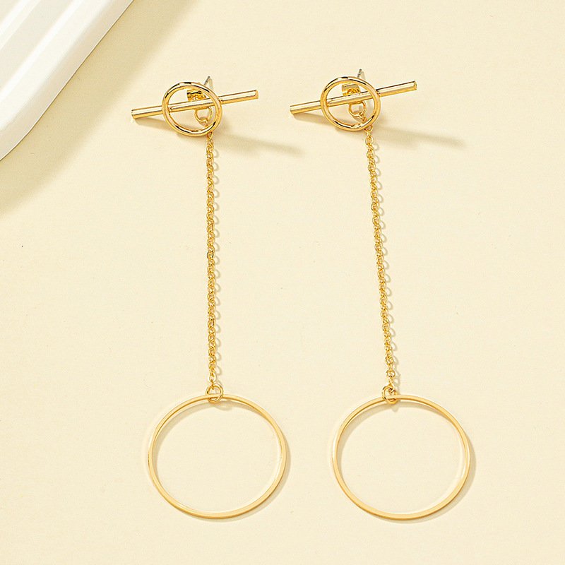 Statement Personality Exaggerated Metal Large Circle Pendant Earrings for Women Trendy Fashionable Elegant Temperament Ear Jewelry 250710