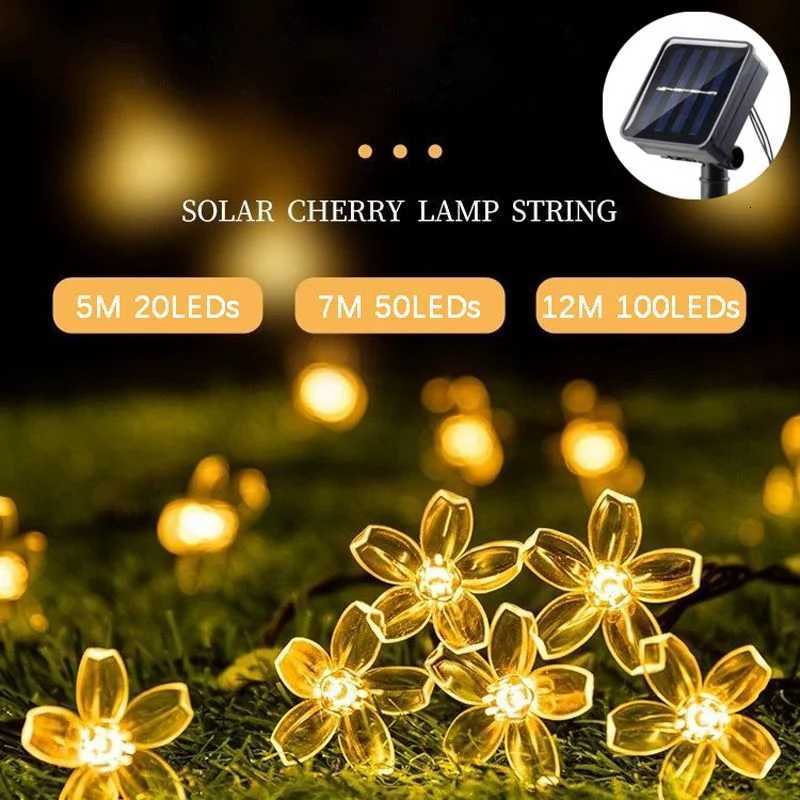 8 Modes Cherry Blossoms String Light Wedding Decoration LED Garden Lights Outdoor Solar Christmas Party Decoration Fairy Lights XJ250710