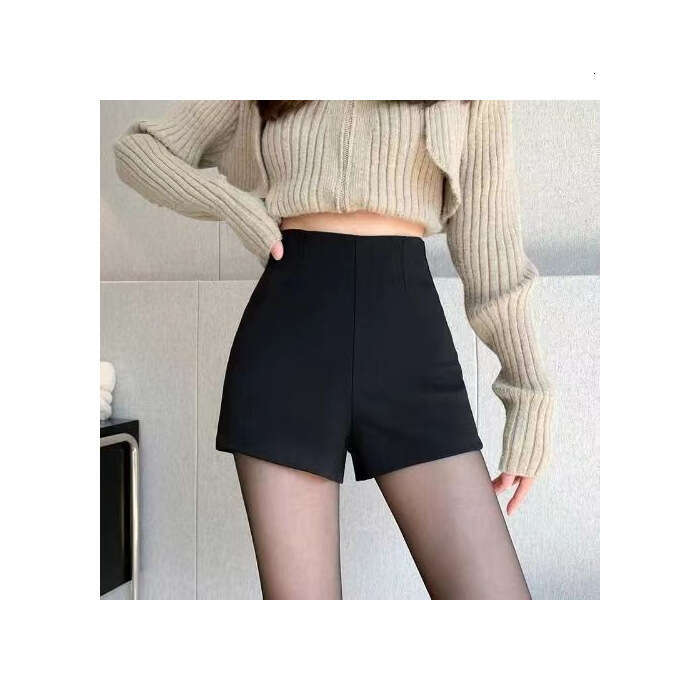 American Style High-End Black Suit Shorts For Women Summer Trendy Petite High-Waisted Slim Fit Leggings Outerwear Hot Pants B5