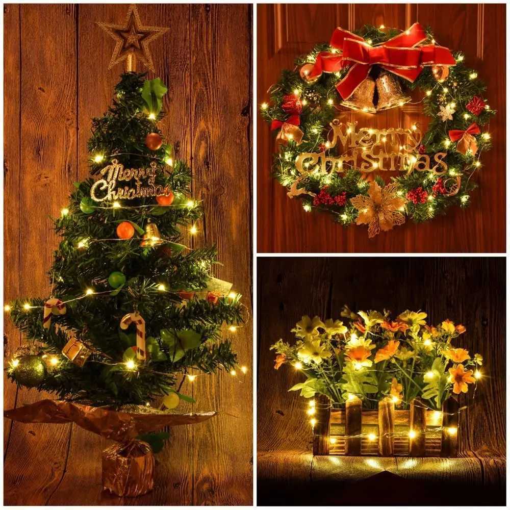 50M/100M LED String Lights Silver Wire Fairy Lights Garland For Outdoor Wedding New Year Tree Terrace Party Decoration XJ250710