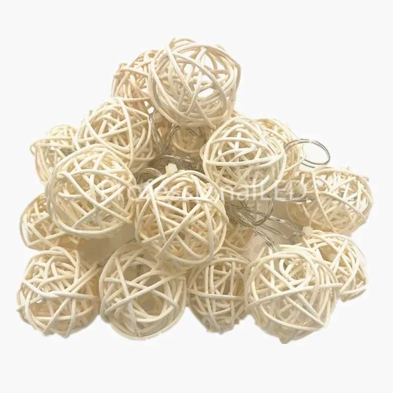 2M Rattan Ball USB 5V 20LED String Light Warm White Fairy Light Holiday Light for Party Christmas Wedding Home Decoration XJ250710