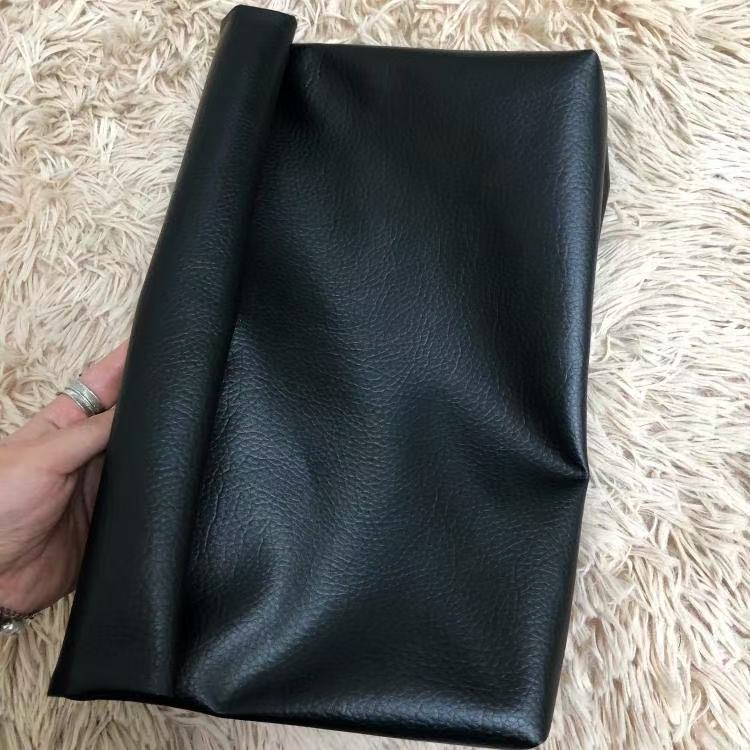 Black style minimalist PU leather rolled edge large capacity handbag for women, European and American retro artistic clutch bag, casual clip bag