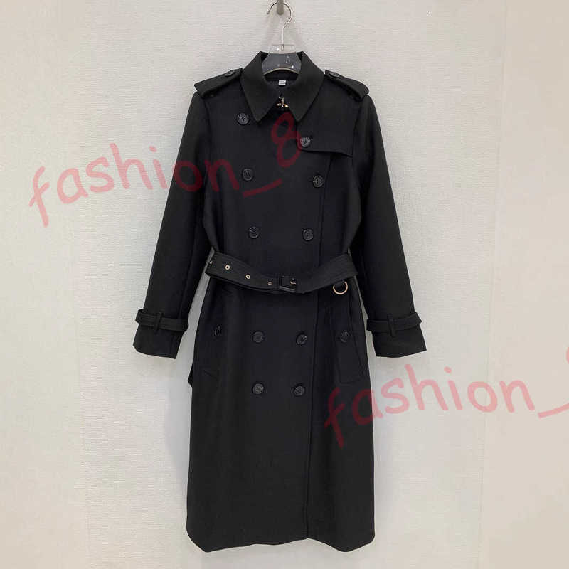 Luxury Designer Women's Wool & Blends 2025 High-End Women's Classic Double-Breasted Twill Fine-Woven Long Wool Trench Coat with a Sense of Sophistication