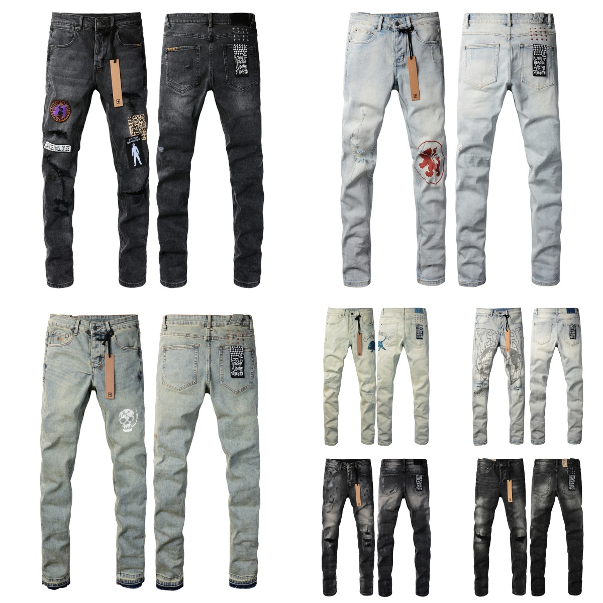 designer for men casual pants Ripped Biker Slim Straight mens ksubi denim Stacked Skinny jeans Trendy Brand Retro Pant Free shipping