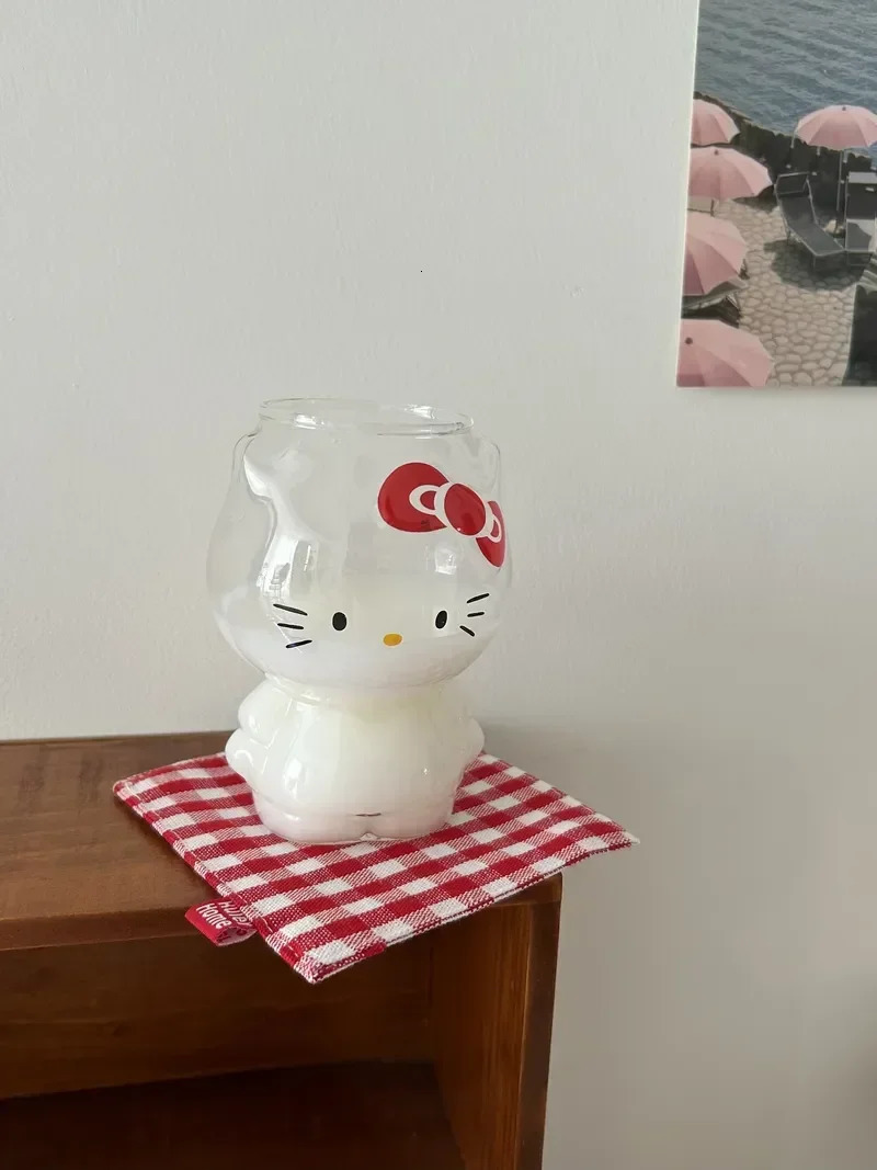 300ml Cartoon Clear Glass Cup Heat Resistant Coffee Water For Milk Tea Juice Mug Home Drinkware w250711