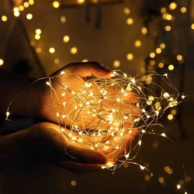 2/5/10M LED 8 Mode Fairy Light Remote Control Battery Box Copper Wire String Light Christmas Decoration Lights Party Home Decor XJ250710