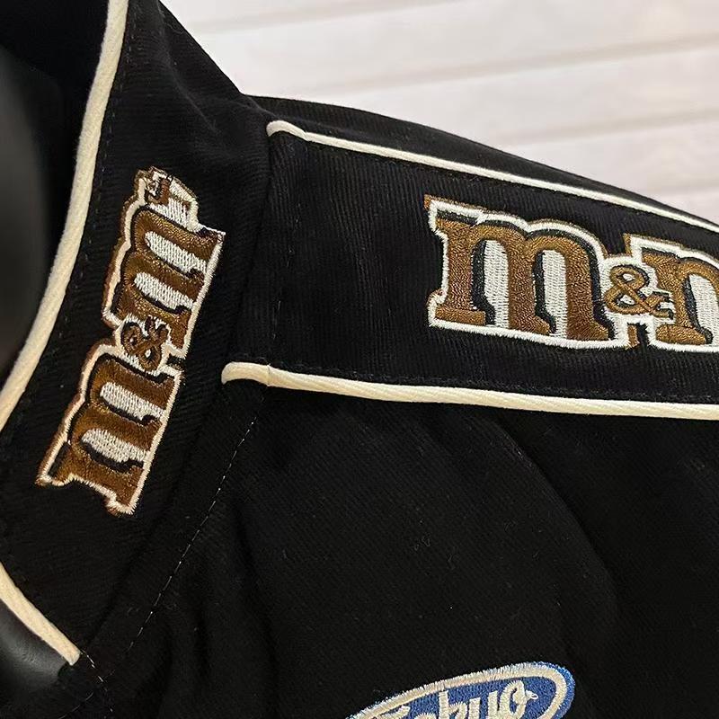 American Cartoon Embroidery Baseball Jacket Men's Women's Vintage Fashion Brand Loose Jacket Motorcycle Coat