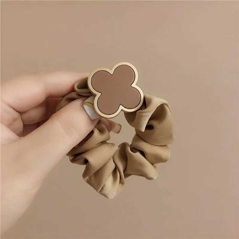 2PCS/Warm Color Cute And Sweet French Large Intestine Circle Ponytail Hair Ring Hair Ties Hair Accessories Head Bands For Women Y250711