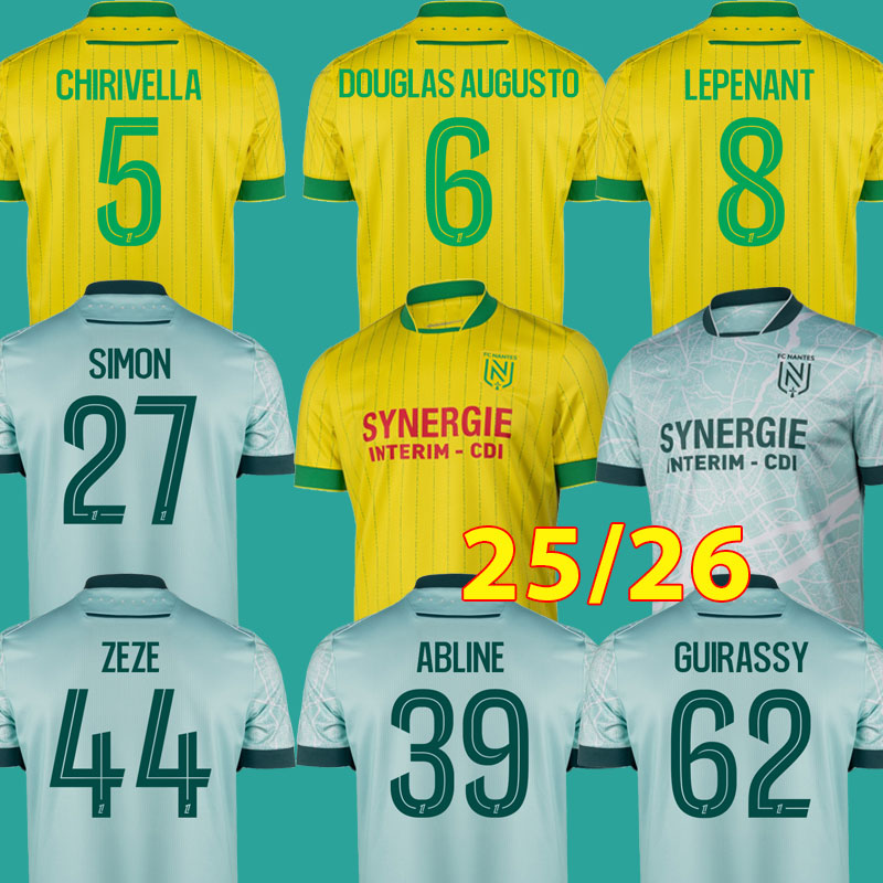 2025 2026 Nantais Maillots FC Soccer Jerseys FC Nantes M. MOHAMED SIMON CHIRIVELLA COCO Home Away Football Shirt 25 26 ABLINE THOMAS GUIRASSY men kids Equipments