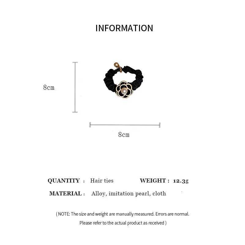 Hepburn Style Camellia Flower Scrunchies for Women Elegant Imitation Pearl Elastic Ponytail Hair Band Chic Bun Hair Accessories Y250711