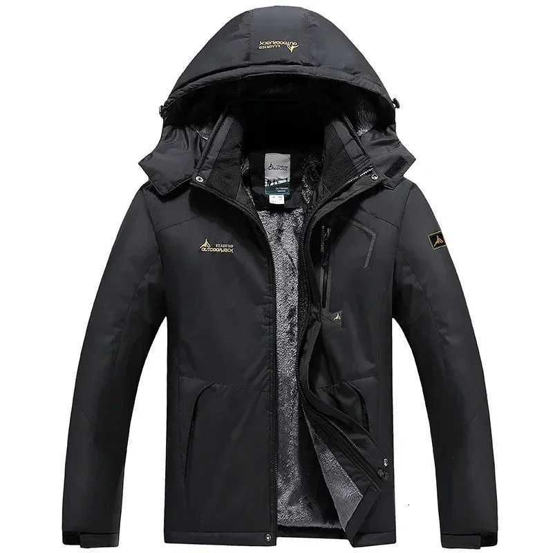 Autumn Winter Mens Windbreaker Waterproof and Warm Outdoor Hiking and Fishing Multi Pocket Wear-resistant Thick Jacket Men Coat W250711