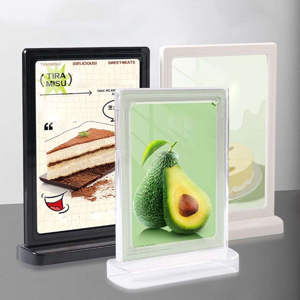 Acrylic Panel Wine Catalog Menu Stand Vertical A4 A5 A6 Photo Display Frame Desktop Ornament Transparent Black White H260306