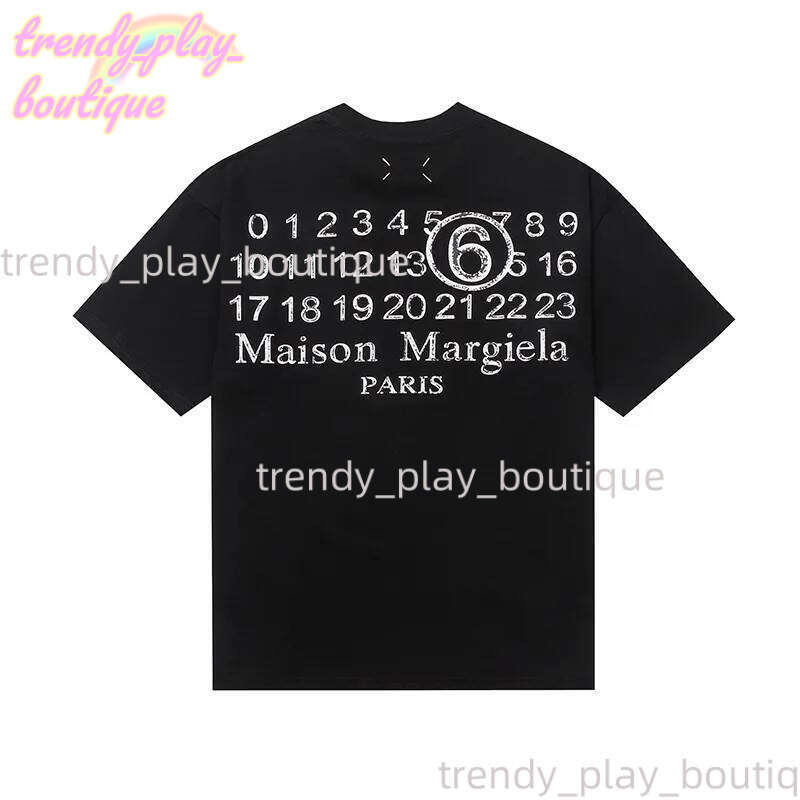 Maison Shirts Fashion Printed Digit Graphic Tee Mens Women Designer High End Vintage Style Graffiti T Shirt Y2k Clothes Streetwear Gothic Tshirt Mm6 T-Shirt 2Ac