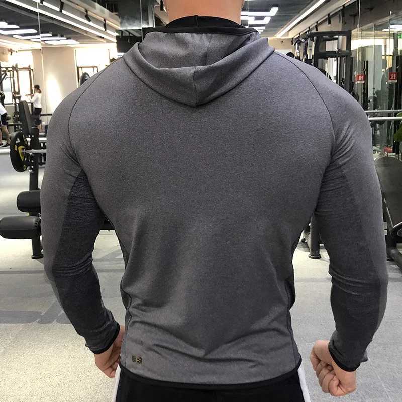 New Winter Autumn Hoodies Sport Shirt Men Hat Zipper Running Jackets Fitness Gym Sports Clothing Sport Top Mens Sportswear 2022 W250711