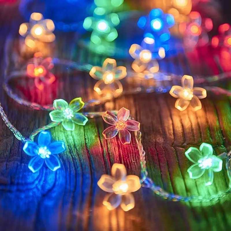 Flower Fairy Lights Battery Operated String Lights Waterproof 10/20/40/80 LED Cherry Blossom Lights For Party Wedding Decor XJ250710