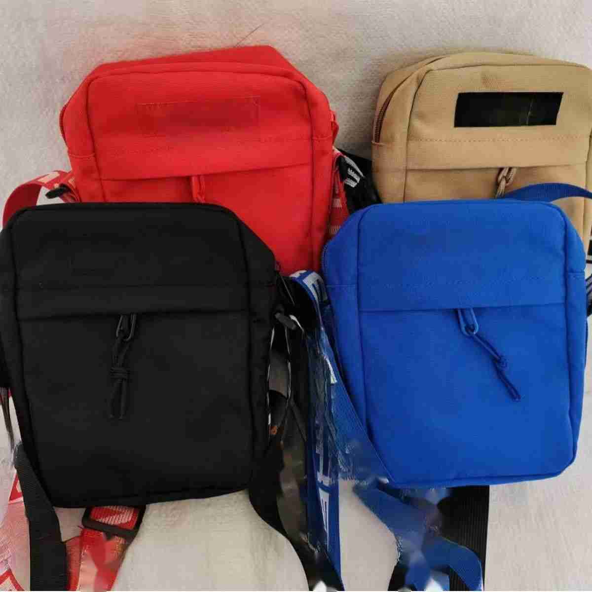 Women Men Designer Shoulder Bag Stylish Fashion Crossbody Messenger Bag Side Sling Bag SS18 Black Red Tan Real Cordura Woven Centered on Bottom