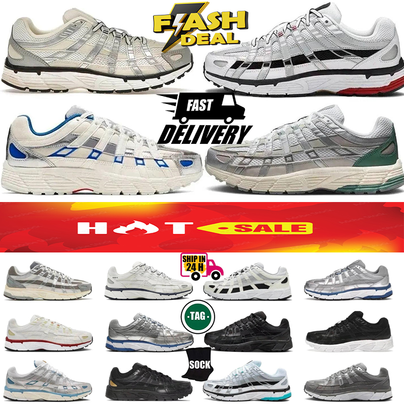 Designer shoes classic P6000 Mens Women P 6000 Sneakers Metallic Sier Triple Black White Anthracite Sports Trainers Casual Running sneakers size 36-45