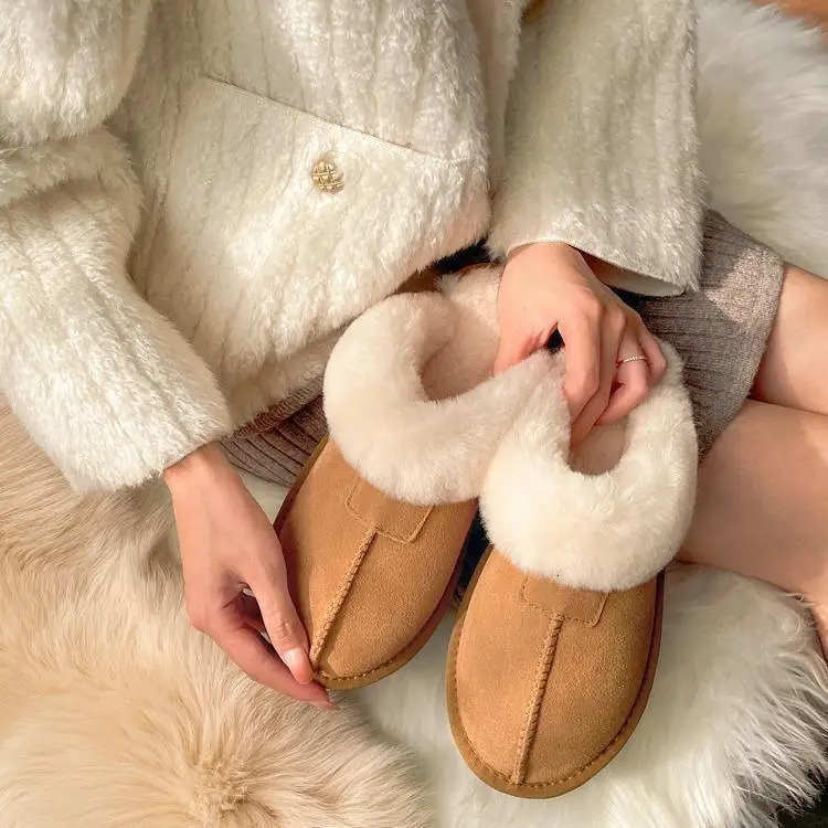Fluffy Winter Slippers For Women Furry Fuzzy Home Shoes Faux Fur House Plush Slippers Indoor Warm Comfy Mute Flats Slide 250710