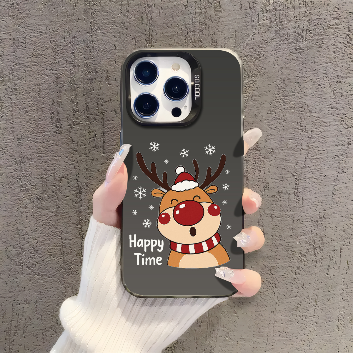Christmas Reindeer Festive Fun pattern phone case for iPhone 16/ 16 Pro/ 16 Plus/ 16 Pro Max 15/ 14/ 13/ 12/ 11/ x/ xs/ xr/ xs max, Members Day