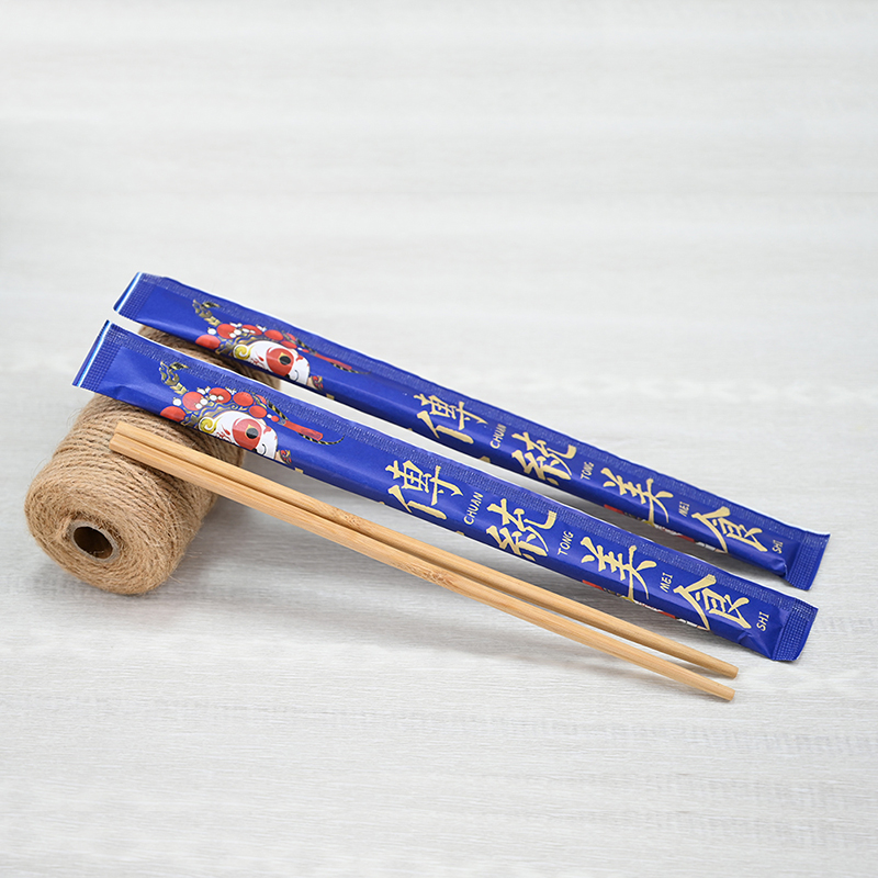White Kraft Packaged Eco-Chopsticks Made from Sustainably Grown Bamboo