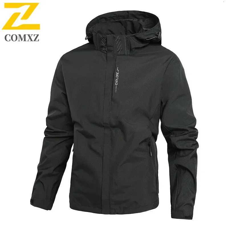 Spring Autumn New Men Casual Jacket Men Outdoor Windproof Waterproof Athletes Jacket Coat Detachable Hat Jackets Male M-5XL W250711