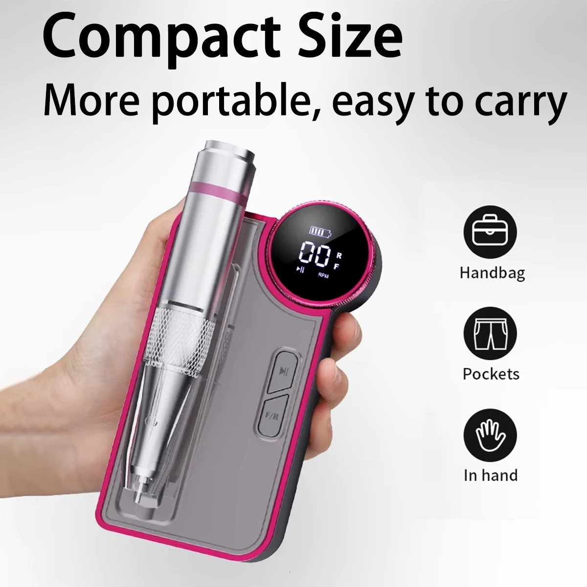 35000rpm Portable Electric Nail Grinding Machine Mute Rechargeable E-File for Manicure 250711