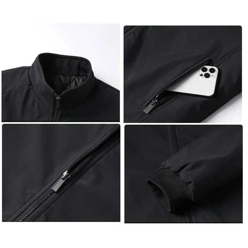 BROWON Plus Size 8xl Jacket for Men 2025 Thick Stand Collar Solid Winter Jacket Men Waterproof Warm Business Casual Men Coats W250711