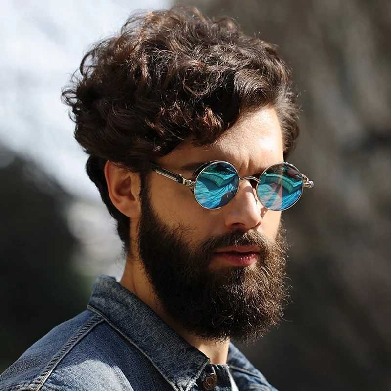 New Round Metal Sunglasses Steampunk Men Women Fashion Ice Brand Designer Retro Vintage Sunglasses UV400 Sunglasses W250709