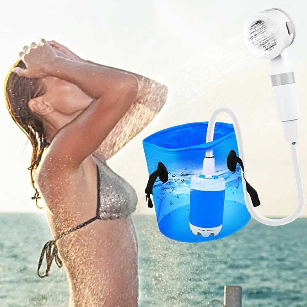 Portable Camping Shower Outdoor Camp Shower Pump Upgraded Rechargeable Electric Shower Pump with Intelligent Digital Display W250711