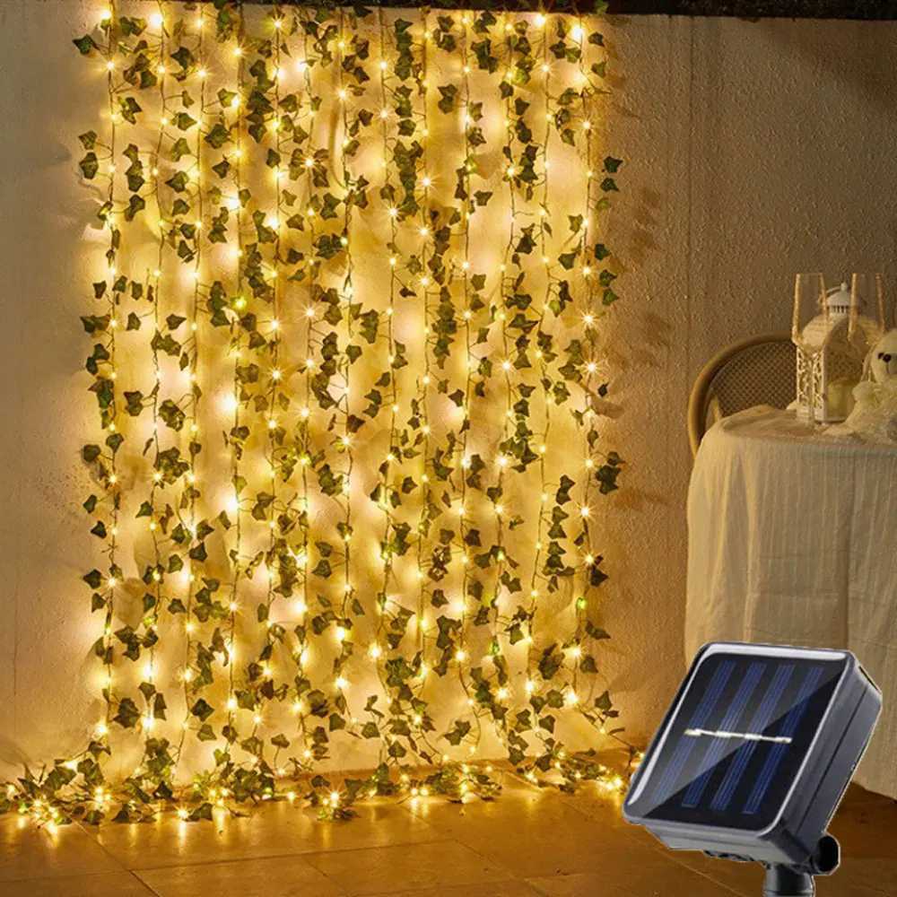 100/50/20LED Solar String Light Artificial Leaf Garland Birthday Decoration Outdoor Room Curtain Lamp for Wedding Party Garden XJ250710