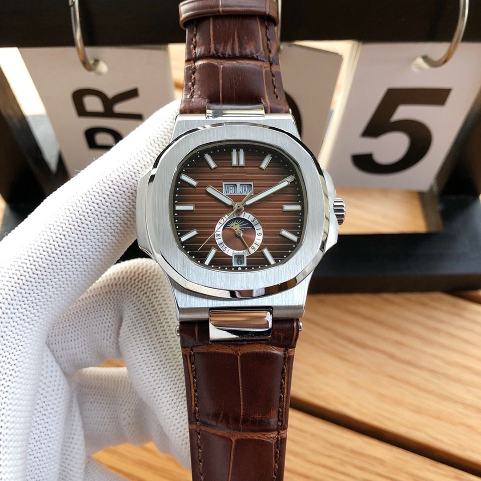 Mens Fashion Watch Luxury Designer Men Watch Perpetual Calendar Automatic Mechanical Movement Strap Stainless Steel Strap Montre de Luxe