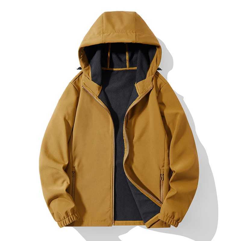 Gorasion New Mens Winter Outdoor Windbreaker Fashion Hooded Jacket Sports Mountaineering Suit Texturing Mens Casual Coat W250711
