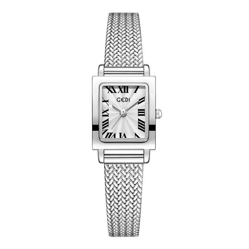 DHgadgets High-Value Wheat Ear Gold for Women, Compact and Exquisite Small Square Watch, Niche High-End Feel Women's Quartz Watch