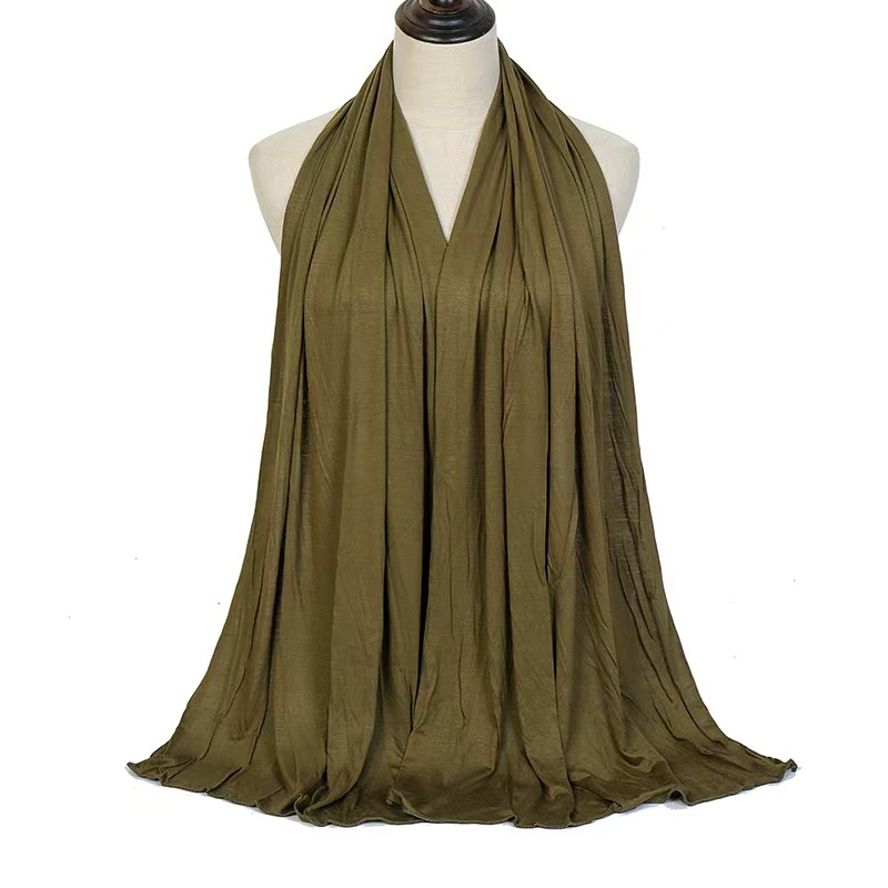 T1190 pure color mercerized cotton headscarf soft and versatile autumn and winter warm shawl scarf