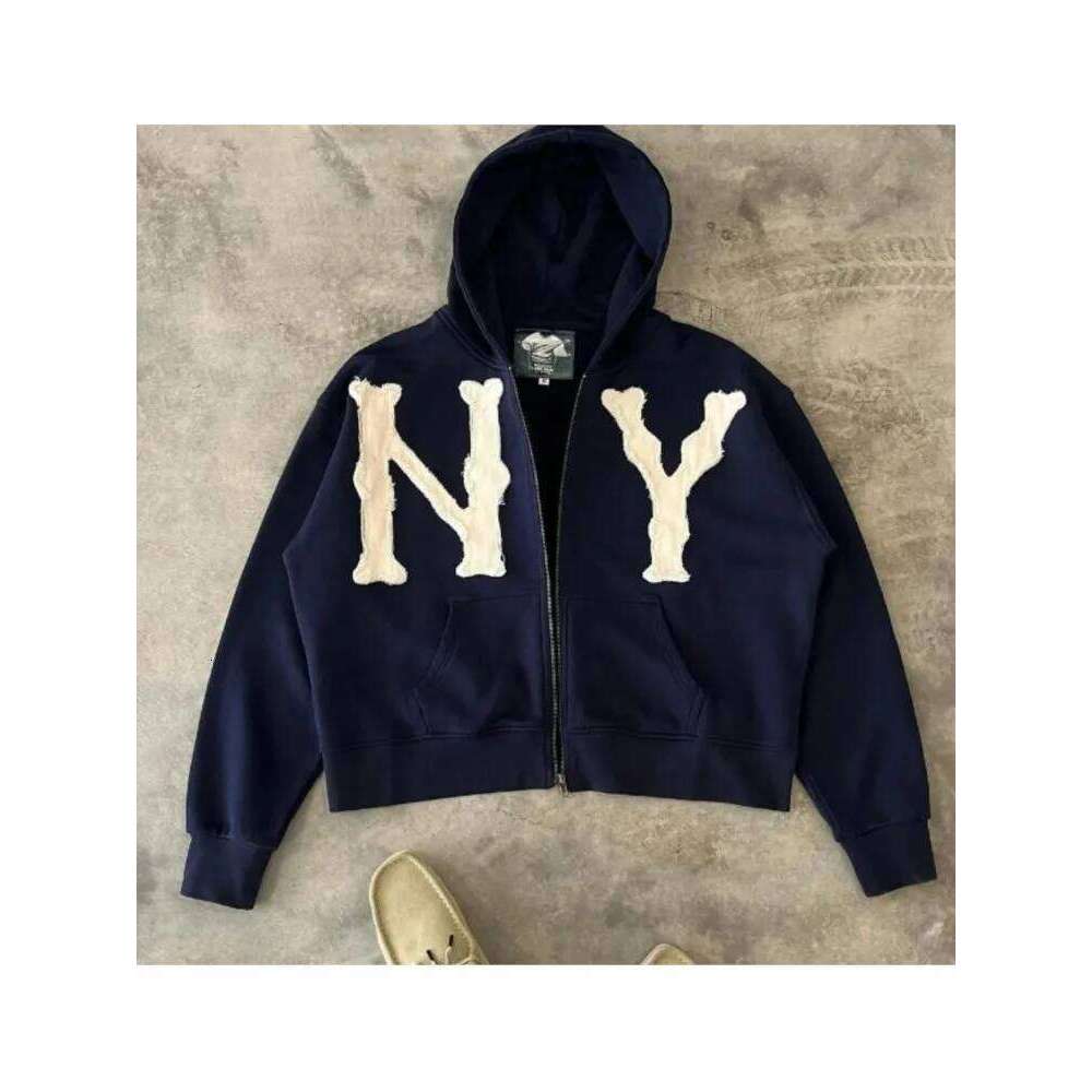 hoodie Oversized Sweatshirt Women Y2k American High Street Trend Jacket Men Letter Embroidered Zipper Hoodie Haruku Fashion Retro Top jacket