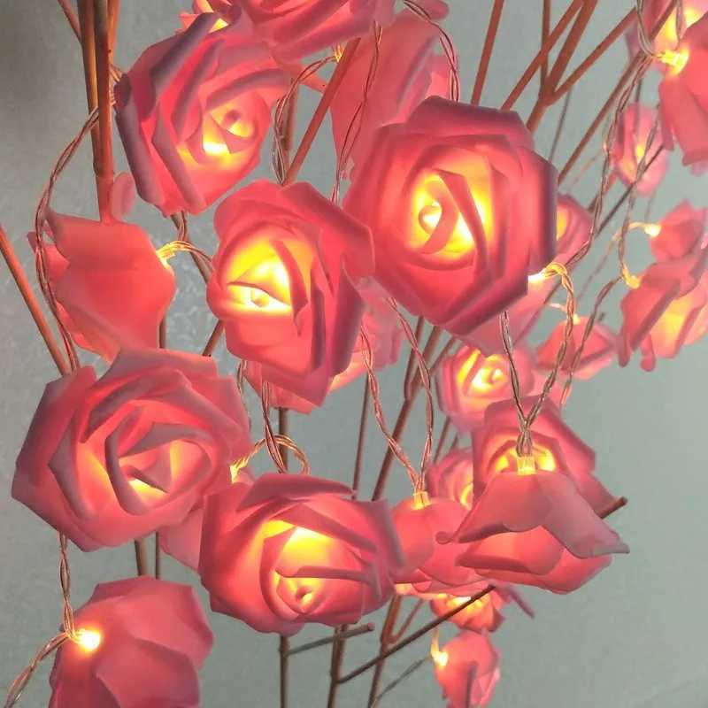 1.5/3m Rose String Lights Battery Operated Flower Garland Fairy Lights Valentine Wedding Party Decoration Christmas Lights XJ250710